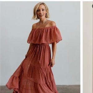 Baltic Born Swiss Dot Maxi - Dusty Mauve